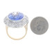 White Gold Lab-Created Sapphire Lab-Created Spinel Vintage Halo Ring 10k17.26ctw