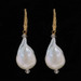 Yellow Gold Cultured Pearl & Crystal Dangle Earrings - 14k Pierced Yellow Gold Cultured Pearl & Crystal Dangle Earrings - 14k Pierced
