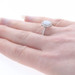 White Gold Opal & Diamond Halo Ring - 14k Oval Cabochon 1.28ctw Stackable White Gold Opal & Diamond Halo Ring - 14k Oval Cabochon 1.28ctw Stackable