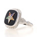 White Gold Order of the Eastern Star Vintage Ring - 14k Onyx Women's Masonic OES White Gold Order of the Eastern Star Vintage Ring - 14k Onyx Women's Masonic OES