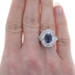 White Gold Sapphire & Diamond Halo Bypass Ring - 18k Oval 4.18ctw GIA White Gold Sapphire & Diamond Halo Bypass Ring - 18k Oval 4.18ctw GIA