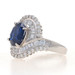 White Gold Sapphire & Diamond Halo Bypass Ring - 18k Oval 4.18ctw GIA White Gold Sapphire & Diamond Halo Bypass Ring - 18k Oval 4.18ctw GIA