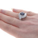 White Gold Sapphire & Diamond Halo Bypass Ring - 18k Oval 4.18ctw GIA White Gold Sapphire & Diamond Halo Bypass Ring - 18k Oval 4.18ctw GIA