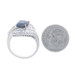 White Gold Sapphire & Diamond Halo Bypass Ring - 18k Oval 4.18ctw GIA White Gold Sapphire & Diamond Halo Bypass Ring - 18k Oval 4.18ctw GIA