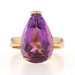 Yellow Gold Amethyst Cocktail Solitaire Ring - 14k Pear 4.40ct Yellow Gold Amethyst Cocktail Solitaire Ring - 14k Pear 4.40ct