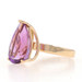 Yellow Gold Amethyst Cocktail Solitaire Ring - 14k Pear 4.40ct Yellow Gold Amethyst Cocktail Solitaire Ring - 14k Pear 4.40ct