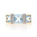Yellow Gold Aquamarine Diamond Three-Stone Ring - 14k Princess 2.65ctw Yellow Gold Aquamarine Diamond Three-Stone Ring - 14k Princess 2.65ctw