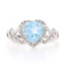 NEW Blue Topaz Heart Ring - Sterling Silver Diamond-Accented Halo 2.21ctw NEW Blue Topaz Heart Ring - Sterling Silver Diamond-Accented Halo 2.21ctw