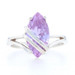 Sterling Cubic Zirconia Cocktail Solitaire Ring - 925 Marquise 3ct Purplish Pink Sterling Cubic Zirconia Cocktail Solitaire Ring - 925 Marquise 3ct Purplish Pink