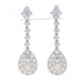 White Gold Diamond Cluster Halo Dangle Earrings 18k Rnd 2.00ctw Teardrop Pierced