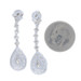 White Gold Diamond Cluster Halo Dangle Earrings 18k Rnd 2.00ctw Teardrop Pierced