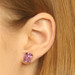 Rose Gold Amethyst Enhancer Earrings - 18k Emerald 18.25ctw Convert Stud/Dangle Rose Gold Amethyst Enhancer Earrings - 18k Emerald 18.25ctw Convert Stud/Dangle