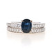 White Gold Sapphire & Diamond Engagement Ring & Wedding Band - 14k Oval 1.47ctw White Gold Sapphire & Diamond Engagement Ring & Wedding Band - 14k Oval 1.47ctw