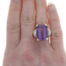 Yellow Gold Amethyst & Diamond Retro Ring - 14k Emerald Cut 14.33ctw Milgrain Yellow Gold Amethyst & Diamond Retro Ring - 14k Emerald Cut 14.33ctw Milgrain