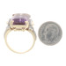 Yellow Gold Amethyst & Diamond Retro Ring - 14k Emerald Cut 14.33ctw Milgrain Yellow Gold Amethyst & Diamond Retro Ring - 14k Emerald Cut 14.33ctw Milgrain
