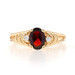 Yellow Gold Garnet & Cubic Zirconia Ring - 10k Oval 1.03ctw Yellow Gold Garnet & Cubic Zirconia Ring - 10k Oval 1.03ctw