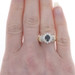 Yellow Gold Sapphire & Diamond Halo Ring - 18k Oval 2.14ctw Floral Yellow Gold Sapphire & Diamond Halo Ring - 18k Oval 2.14ctw Floral