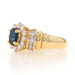 Yellow Gold Sapphire & Diamond Halo Ring - 18k Oval 2.14ctw Floral Yellow Gold Sapphire & Diamond Halo Ring - 18k Oval 2.14ctw Floral