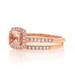 Rose Gold Morganite Diamond Halo Engagement Ring Wedding Band 10k Cushion1.28ctw Rose Gold Morganite Diamond Halo Engagement Ring Wedding Band 10k Cushion1.28ctw