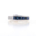 White Gold Sapphire & Diamond Scroll Band - 14k Square 1.06ctw Ring Sz 5 3/4 White Gold Sapphire & Diamond Scroll Band - 14k Square 1.06ctw Ring Sz 5 3/4