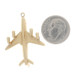 Yellow Gold Vintage Airplane Charm - 14k Air Travel Keepsake Yellow Gold Vintage Airplane Charm - 14k Air Travel Keepsake