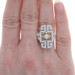 White Gold Diamond Cluster Cocktail Ring - 18k Round .84ctw Geometric Milgrain White Gold Diamond Cluster Cocktail Ring - 18k Round .84ctw Geometric Milgrain
