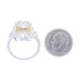 White Gold Diamond Cluster Cocktail Ring - 18k Round .84ctw Geometric Milgrain White Gold Diamond Cluster Cocktail Ring - 18k Round .84ctw Geometric Milgrain