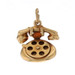 Yellow Gold Black Enamel Rotary Telephone Charm - 14k Love Messages Moves Yellow Gold Black Enamel Rotary Telephone Charm - 14k Love Messages Moves