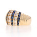 Yellow Gold Sapphire & Diamond Cluster Cocktail Dome Band 18k Rnd 3.12ctw Ring Yellow Gold Sapphire & Diamond Cluster Cocktail Dome Band 18k Rnd 3.12ctw Ring