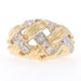 Yellow Gold Diamond Basketweave Cluster Dome Band - 14k Round .34ctw Woven Ring Yellow Gold Diamond Basketweave Cluster Dome Band - 14k Round .34ctw Woven Ring