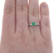 White Gold Emerald & Diamond Ring - 18k Round 1.12ctw Engagement White Gold Emerald & Diamond Ring - 18k Round 1.12ctw Engagement