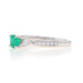 White Gold Emerald & Diamond Ring - 18k Round 1.12ctw Engagement White Gold Emerald & Diamond Ring - 18k Round 1.12ctw Engagement