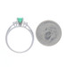 White Gold Emerald & Diamond Ring - 18k Round 1.12ctw Engagement White Gold Emerald & Diamond Ring - 18k Round 1.12ctw Engagement