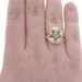 Yellow Gold Eastern Star Bypass Ring - 10k Lab-Created Gemstones Masonic OES Yellow Gold Eastern Star Bypass Ring - 10k Lab-Created Gemstones Masonic OES