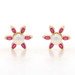 Yellow Gold Pearl Ruby Flower Earrings -14k .60ctw Studs w/Halo Jacket Enhancers Yellow Gold Pearl Ruby Flower Earrings -14k .60ctw Studs w/Halo Jacket Enhancers