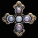 Dian Malouf Pearl Bottoni Cross Brooch/Pendant Enhancer 925 14k Faith Pin Budded Dian Malouf Pearl Bottoni Cross Brooch/Pendant Enhancer 925 14k Faith Pin Budded