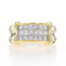 Yellow Gold Diamond Cluster Band -18k Invisible Set Princess 2.40ctw Ring 4 3/4 Yellow Gold Diamond Cluster Band -18k Invisible Set Princess 2.40ctw Ring 4 3/4
