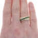 Yellow Gold Emerald & Diamond Crossover Band - 18k Square .91ctw Ring Sz 5 1/4 Yellow Gold Emerald & Diamond Crossover Band - 18k Square .91ctw Ring Sz 5 1/4