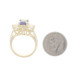 Yellow Gold Tanzanite & Diamond Halo Ring - 14k Emerald Cut 3.09ctw Floral Yellow Gold Tanzanite & Diamond Halo Ring - 14k Emerald Cut 3.09ctw Floral