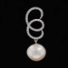 White Gold Cultured Freshwater Pearl & Diamond Pendant - 14k .26ctw Swirl White Gold Cultured Freshwater Pearl & Diamond Pendant - 14k .26ctw Swirl