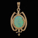 Yellow Gold Opal Solitaire Pendant - 14k Oval Cabochon 1.45ct Yellow Gold Opal Solitaire Pendant - 14k Oval Cabochon 1.45ct