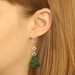 White Gold Jade & Diamond Fan Hoop Dangle Earrings - 18k Carved .33ctw Pierced White Gold Jade & Diamond Fan Hoop Dangle Earrings - 18k Carved .33ctw Pierced