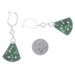 White Gold Jade & Diamond Fan Hoop Dangle Earrings - 18k Carved .33ctw Pierced White Gold Jade & Diamond Fan Hoop Dangle Earrings - 18k Carved .33ctw Pierced