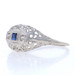 White Gold Lab-Created Sapphire Diamond Art Deco Ring -14k Square .22ctw Vintage White Gold Lab-Created Sapphire Diamond Art Deco Ring -14k Square .22ctw Vintage