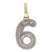 Yellow Gold Diamond Number Six Men's Pendant 10k Single Bag.45ctw Lucky #6 Bling Yellow Gold Diamond Number Six Men's Pendant 10k Single Bag.45ctw Lucky #6 Bling