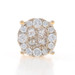 Yellow Gold Diamond SINGLE Cluster Halo Stud Earring 14k Princess Rnd .80ctw One Yellow Gold Diamond SINGLE Cluster Halo Stud Earring 14k Princess Rnd .80ctw One