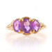 Yellow Gold Amethyst Three-Stone Ring - 14k Oval 1.75ctw Yellow Gold Amethyst Three-Stone Ring - 14k Oval 1.75ctw