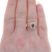 Yellow Gold Sapphire & Diamond Halo Ring - 14k Oval .85ctw Floral Yellow Gold Sapphire & Diamond Halo Ring - 14k Oval .85ctw Floral