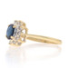 Yellow Gold Sapphire & Diamond Halo Ring - 14k Oval .85ctw Floral Yellow Gold Sapphire & Diamond Halo Ring - 14k Oval .85ctw Floral