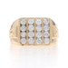 Yellow Gold Diamond Men's Ring - 10k Round Brilliant 1.44ctw Nugget